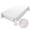 Wachstischdecke Wachstuch Tischdecke abwaschbar Weiß Karo Einfarbig Reliefdruck – 100x140cm, Schnittkante