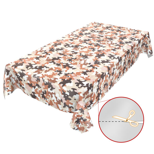 Wachstuch Tischdecke abwaschbar Military Camouflage Braun Wachstischdecke Gartentischdecke – 100x140cm, Schnittkante