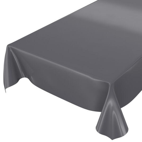 Wachstuch Tischdecke abwaschbare Wachstischdecke Anthrazit Uni Glanz Outdoor Tischdecke – 100x140cm, Schnittkante