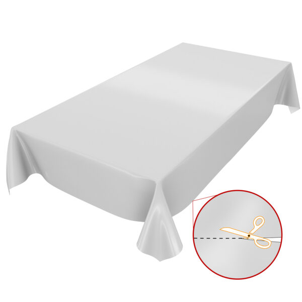 Wachstuchtischdecke Tischdecke abwaschbar Uni Hellgrau Einfarbig Glanz Wachstuch Gartentischdecke – 100x140cm, Schnittkante