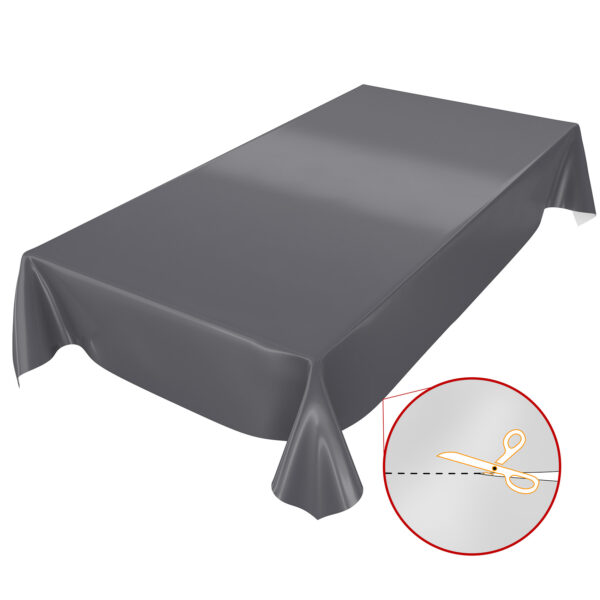 Wachstuch Tischdecke abwaschbare Wachstischdecke Anthrazit Uni Glanz Outdoor Tischdecke – 100x140cm, Schnittkante