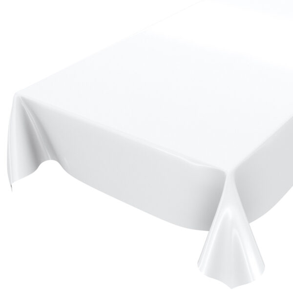 Wachstuchtischdecke Tischdecke abwaschbar Uni Weiß Einfarbig Glanz Wachstuch Gartentischdecke – 100x140cm, Schnittkante