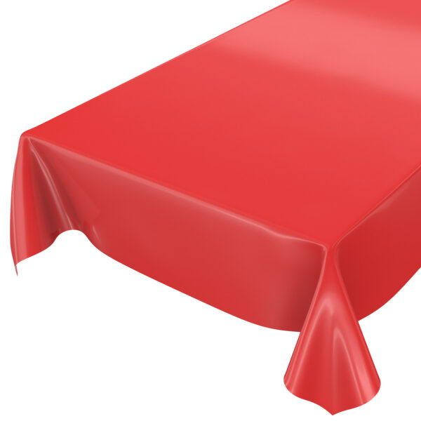Wachstuchtischdecke Tischdecke abwaschbar Uni Rot Einfarbig Glanz Wachstuch Tischdecke Gartentischdecke – 100x140cm, Schnittkante