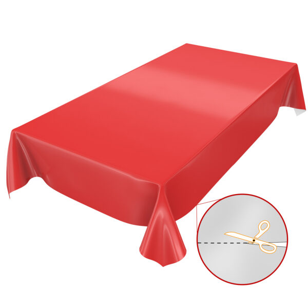 Wachstuchtischdecke Tischdecke abwaschbar Uni Rot Einfarbig Glanz Wachstuch Tischdecke Gartentischdecke – 100x140cm, Schnittkante