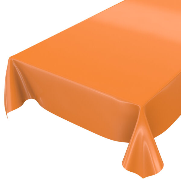 Wachstuchtischdecke Uni Orange Einfarbig Glanz abwaschbar Gartentischdecke Wachstuch Tischdecke – 100x140cm, Schnittkante