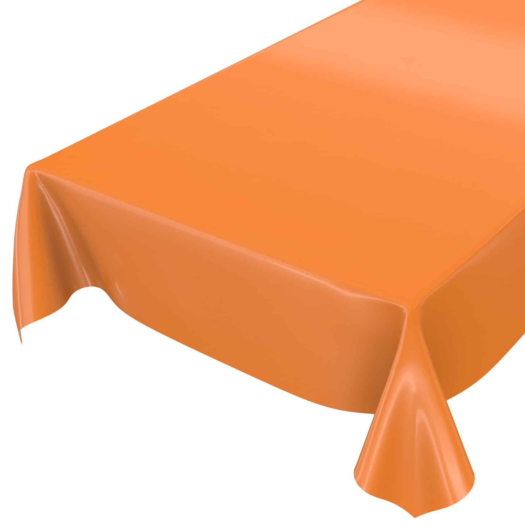 ANRO Tischdecke abwaschbar Wachstuch-Tischdecke Gartentischdecke (Einzelstück 1-tlg), wasserabweisend Einfarbig Orange Breite 140cm