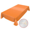 Wachstuchtischdecke Uni Orange Einfarbig Glanz abwaschbar Gartentischdecke Wachstuch Tischdecke – 100x140cm, Schnittkante