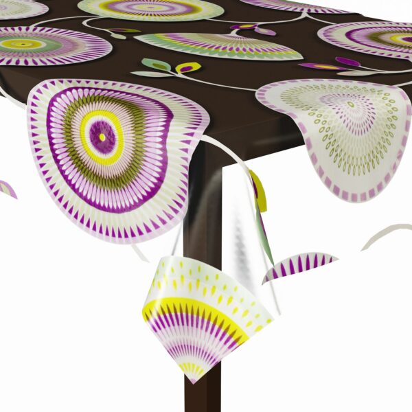 Transparente Tischdecke Tischschutzfolie durchsichtige Tischdecke Retro Juma MXA41 – 260x140cm, Schnittkante