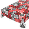Wachstischdecke abwaschbar Rosen PopArt Retro Style Rot Schwarz Weiß Wachstuch Wachstuchtischdecke – Biertisch 240x70cm, Paspelband (Eingefasst)