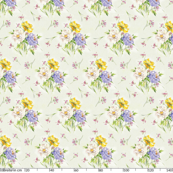 Tischdecke Blumen Straus Grün abwischbar Wachstuch Wachstuchtischdecke – 100x140cm, Schnittkante
