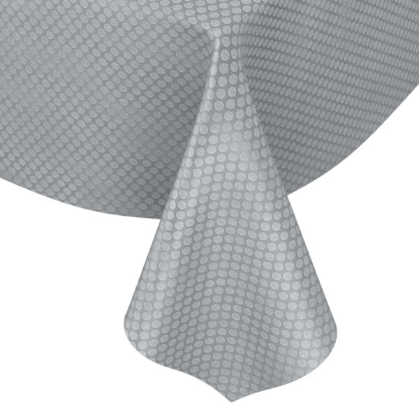 Tischdecke Punkte Relief Textiloptik Silber abwischbar Wachstuch Wachstuchtischdecke – 100x140cm, Schnittkante