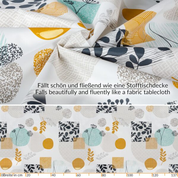 Wachstuch Tischdecke abwaschbar Wachstischdecke Louise PVC frei abwaschbar – 100x137cm, Schnittkante