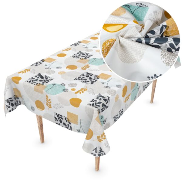 Wachstuch Tischdecke abwaschbar Wachstischdecke Louise PVC frei abwaschbar – 100x137cm, Schnittkante