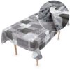 Wachstuch Tischdecke abwaschbar Wachstischdecke Emma Grau PVC frei – 100x137cm, Schnittkante