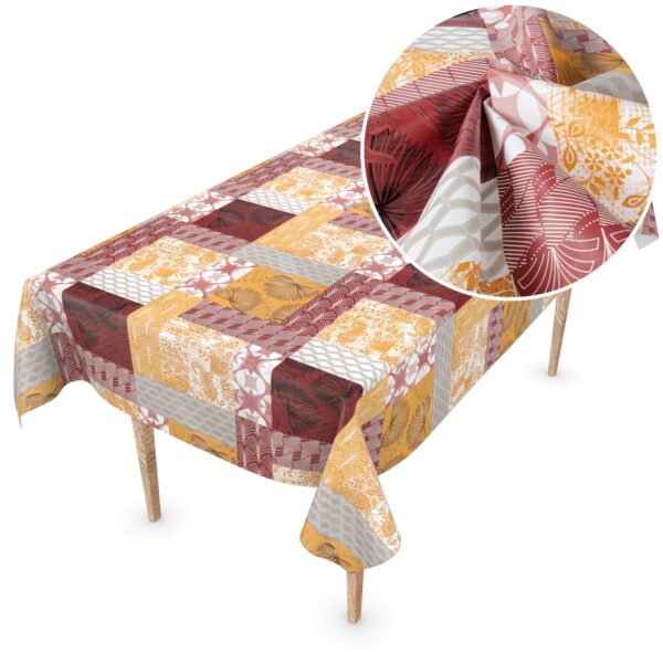 Wachstuch Tischdecke abwaschbar Wachstischdecke Chloe PVC frei – 100x137cm, Schnittkante