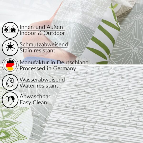 Wachstuch Tischdecke abwaschbar Wachstischdecke Ines PVC frei – 100x137cm, Schnittkante