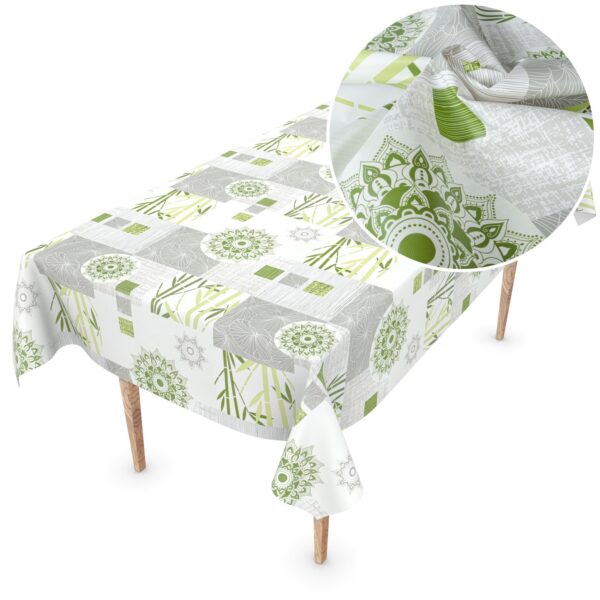 Wachstuch Tischdecke abwaschbar Wachstischdecke Ines PVC frei – 100x137cm, Schnittkante