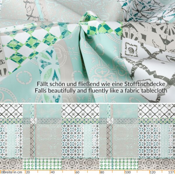 Wachstuch Tischdecke abwaschbar Wachstischdecke Alice PVC frei – 100x137cm, Schnittkante