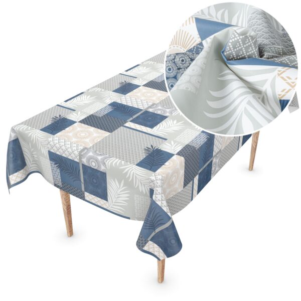 Wachstuch Tischdecke abwaschbar Wachstischdecke Camille PVC frei – 100x137cm, Schnittkante