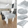 Tischdecke Wachstuch Haus- & Gartentischdecke Barock Blumen Damast Silber