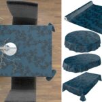 Tischdecke Wachstuch Haus- & Gartentischdecke Liane Efeu Blau