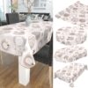 Tischdecke Wachstuch Haus- & Gartentischdecke Heckelspitze Ornament Beige