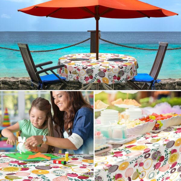 Wachstuch Wachstuchtischdecke Fruchtgarten abwaschbar Gartentischdecke Tischdecke Outdoor – 100x140cm, Schnittkante