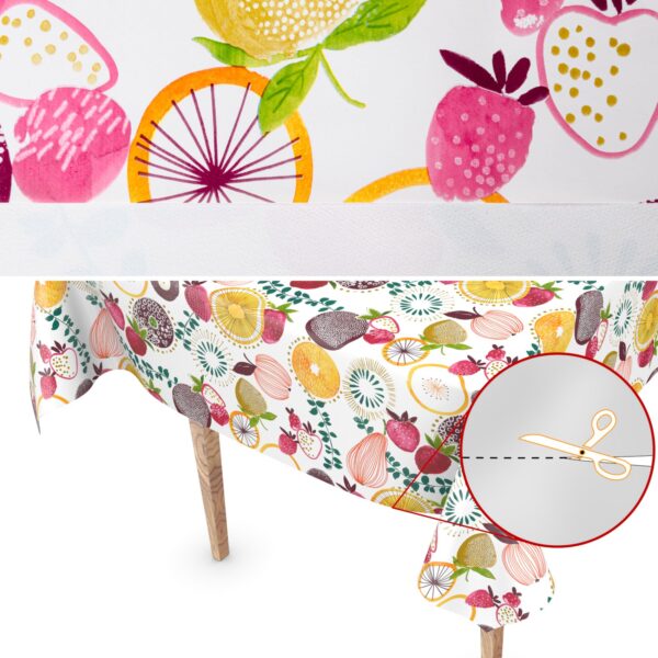 Wachstuch Wachstuchtischdecke Fruchtgarten abwaschbar Gartentischdecke Tischdecke Outdoor – 100x140cm, Schnittkante