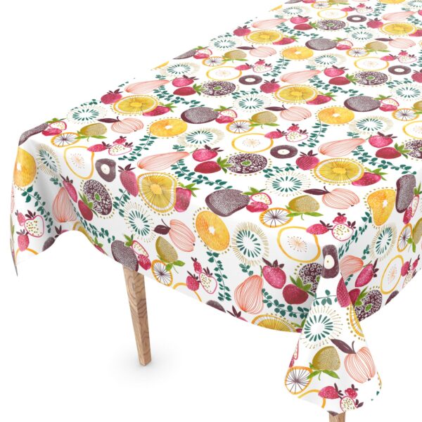 Wachstuch Wachstuchtischdecke Fruchtgarten abwaschbar Gartentischdecke Tischdecke Outdoor – 100x140cm, Schnittkante