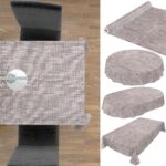 Wachstuch Tischdecke Outdoor Gartentischdecke Leinenoptik Beige Wachstischdecke