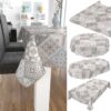Tischdecke Fliese Mosaik Karo Kachel Beige pflegeleicht abwaschbar Wachstuch Wachstuchtischdecke