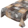 Tischdecke Holz Rustikal Herz Liebe Braun pflegeleicht abwaschbar Wachstuch Wachstuchtischdecke – 120x140cm, Schnittkante