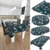 Wachstuch Tischdecke abwaschbar Palmen Blau Blätter Wachstischdecke Gartentischdecke Outdoor Tischdecke