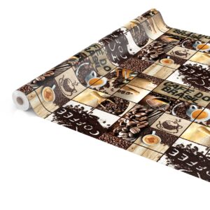 Tischdecke Wachstuch Coffee Barista Kaffeebohnen Braun pflegeleicht abwaschbar Wachstuchtischdecke