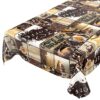 Tischdecke Wachstuch Coffee Barista Kaffeebohnen Braun pflegeleicht abwaschbar Wachstuchtischdecke – 120x140cm, Schnittkante