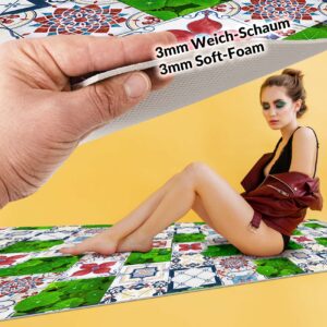 PVC Läufer für Flur Küche Bad – Isolierend Fliesengarten Mehrfarbig 80cm Breit
