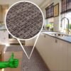 Küchenläufer Premium 3-Schicht Boden gummiert Läufer waschbar Flechtoptik Braun 65cm Breit