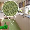 Premium Läufer Küchen Teppich rutschfest waschbar Flechtoptik Grün 65cm Breit