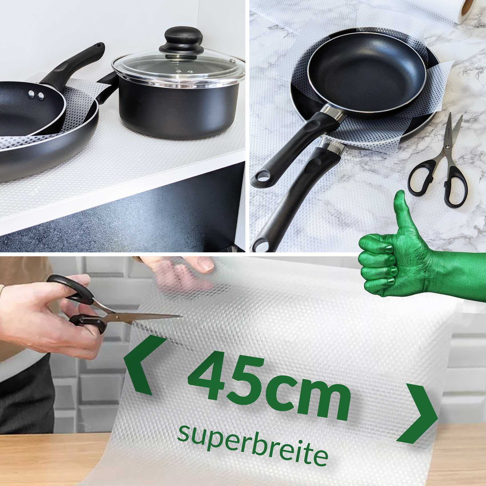 Schubladenmatte Zuschneidbar Grau, 4 Rolle Antirutschmatte