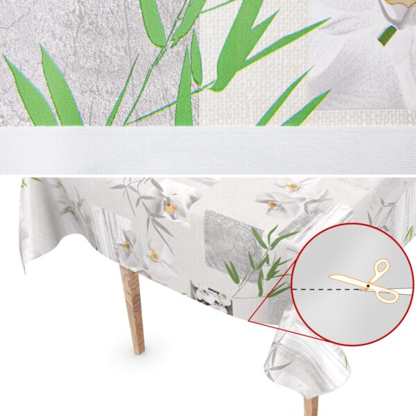 Wachstuch Tischdecke Wachstischdecke Orchidee Spa abwaschbare Tischdecke Outdoor Gartentischdecke – 100x140cm, Schnittkante