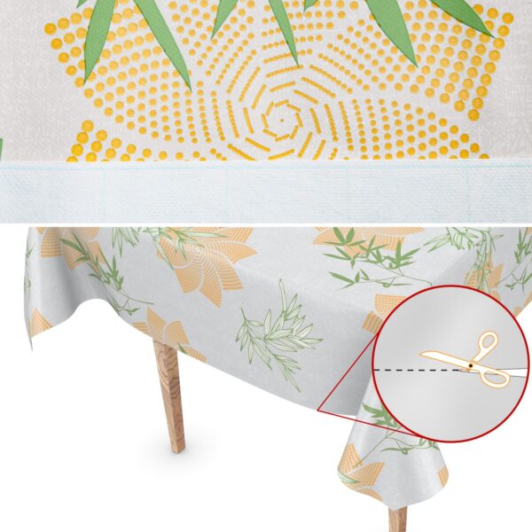Wachstuch Tischdecke abwaschbar Wachstischdecke Geheimnis Hellgrau Gartentischdecke – 100x140cm, Schnittkante
