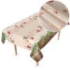 Weihnachtstischdecke Wachstuch Tischdecke abwaschbar Wachstischdecke Weihnachstskranz – 90x130cm, Schnittkante