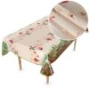 D0019A_52FB-3 Weihnachtstischdecke Wachstuch Tischdecke abwaschbar Wachstischdecke Weihnachstskranz – 160x120cm, mit Saum (Eingefasst)