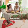 D0019A_90SQFB-9 Weihnachtstischdecke Wachstuch Tischdecke abwaschbar Wachstischdecke Weihnachstskranz – 180x140cm, mit Saum (Eingefasst)