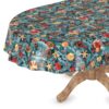 D0020A_51C-3 Weihnachtstischdecke Wachstuch Tischdecke abwaschbar Wachstischdecke Tannenbaum – Oval 220x140cm, Schnittkante