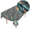 Weihnachtstischdecke Wachstuch Tischdecke abwaschbar Wachstischdecke Tannenbaum – 90x130cm, Schnittkante