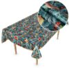 Weihnachtstischdecke Wachstuch Tischdecke abwaschbar Wachstischdecke Tannenbaum – 240x140cm, mit Saum (Eingefasst)