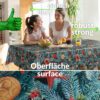 Weihnachtstischdecke Wachstuch Tischdecke abwaschbar Wachstischdecke Tannenbaum – 90x130cm, Schnittkante