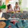 Weihnachtstischdecke Wachstuch Tischdecke abwaschbar Wachstischdecke Tannenbaum – 240x140cm, mit Saum (Eingefasst)