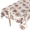 Wachstuch Tischdecke abwaschbar Wachstischdecke Meterware Coffee Time Outdoor Tischdecke Gartentischdecke – 90x130cm, Schnittkante